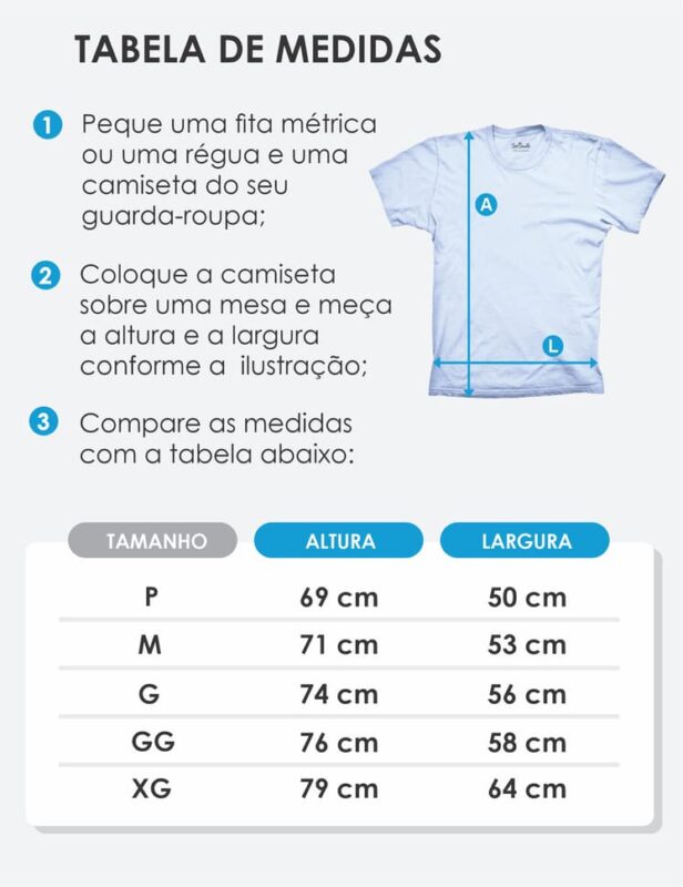 Camiseta - Tabela