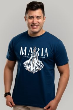 Camiseta Maria Passa à Frente - P, Azul Marinho