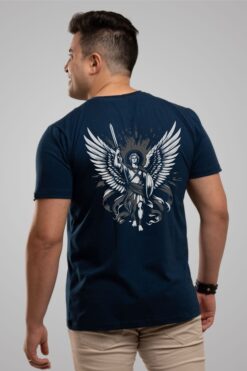 Camiseta Quem Como Deus | São Miguel - Azul Marinho, P